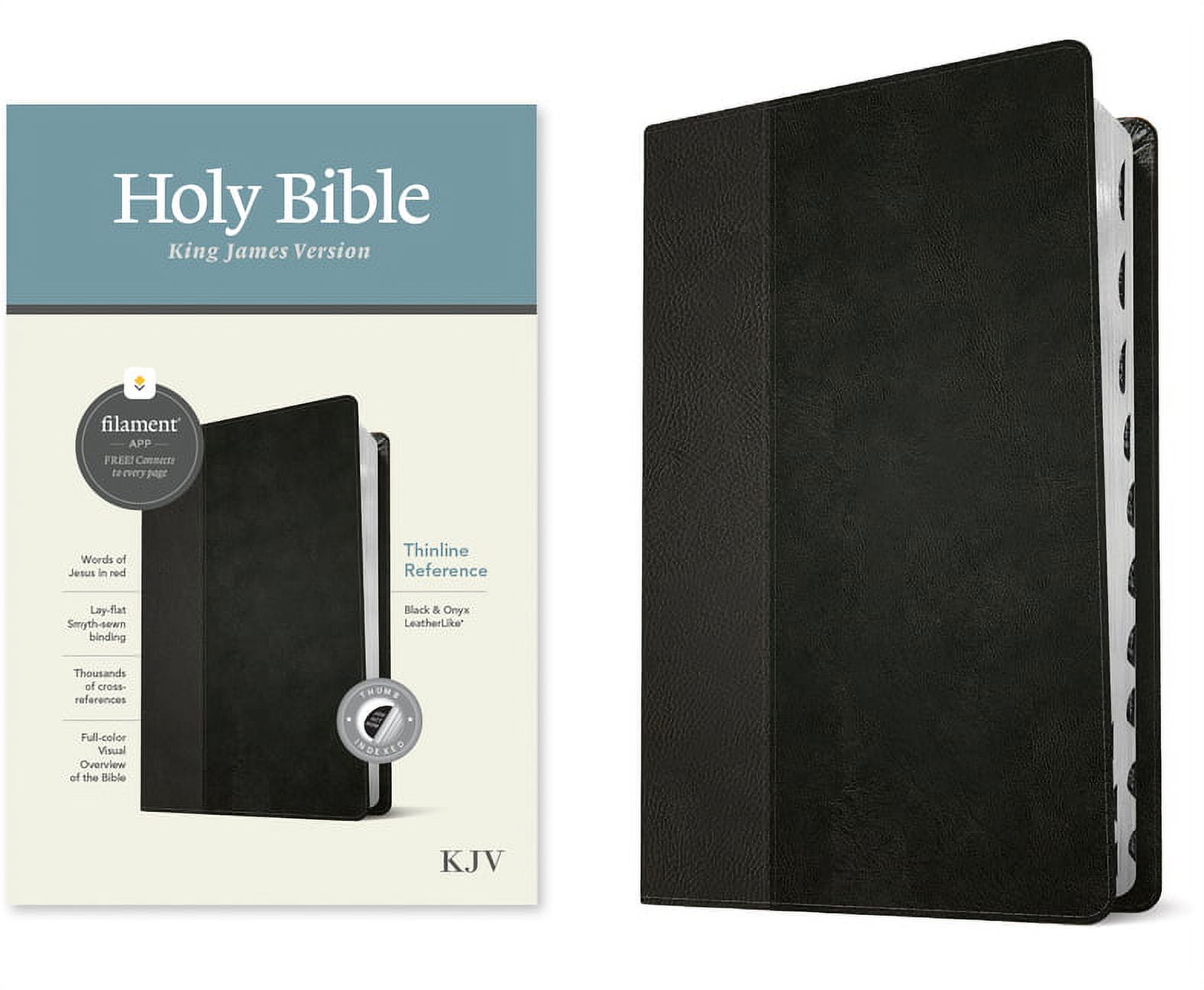 KJV Thinline Reference Filament Enabled Edition Bible, Black & Onyx Leather