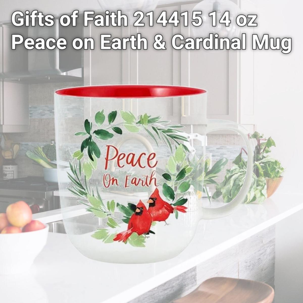 Picture of Gifts of Faith 214415 14 oz Peace on Earth & Cardinal Mug