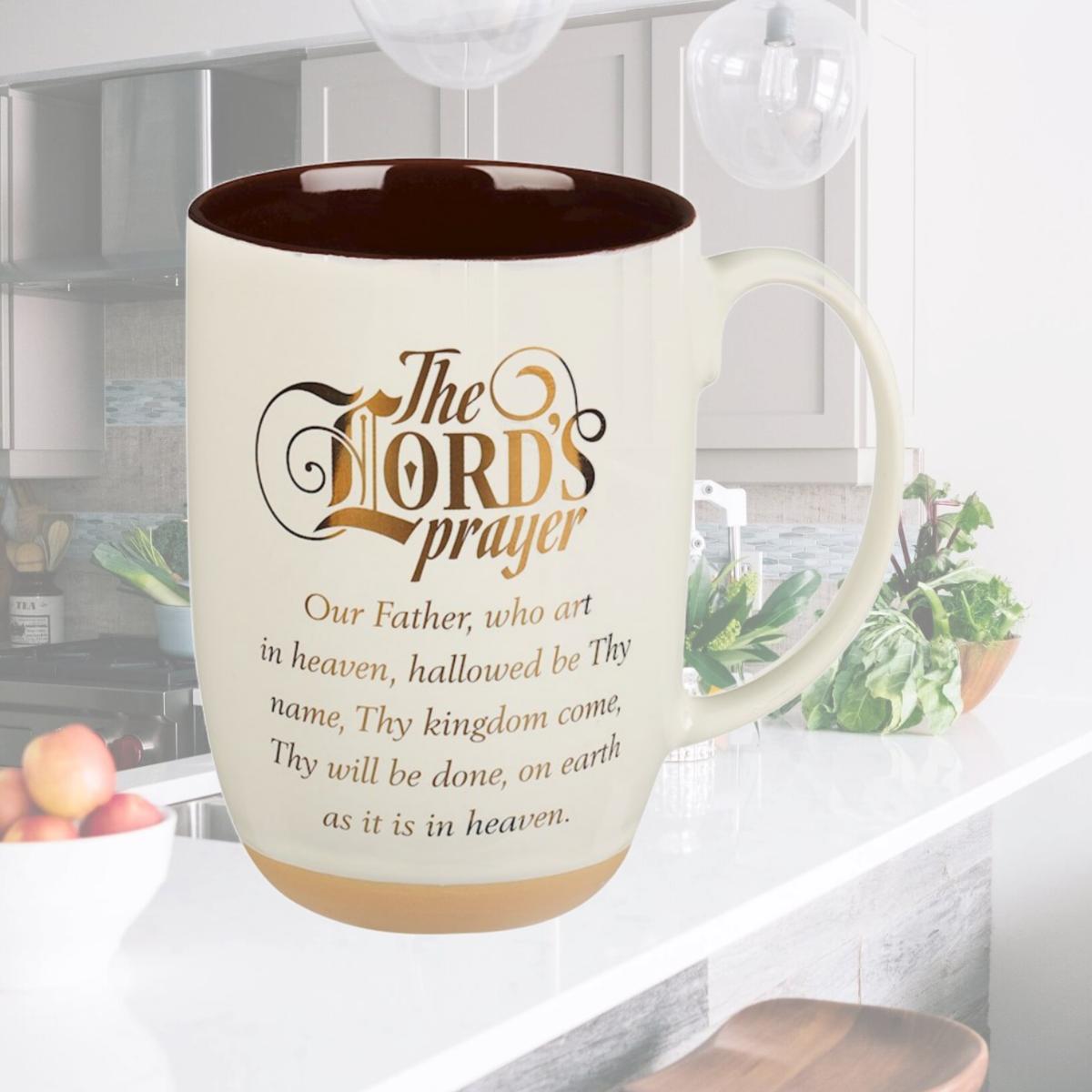 Picture of Christian Art Gifts 224642 The Lords Prayer Matthew 6-9-13-White & Brown Mug - 15 oz - MUG951