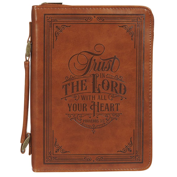 397644 Trust In The Lord Proverbs 3.5-Honey Bible Cover, Brown - Extra Large
