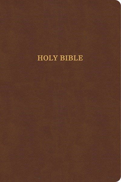 340703 KJV Large Print Thinline Bible - Value Edition - Brown LeatherTouch