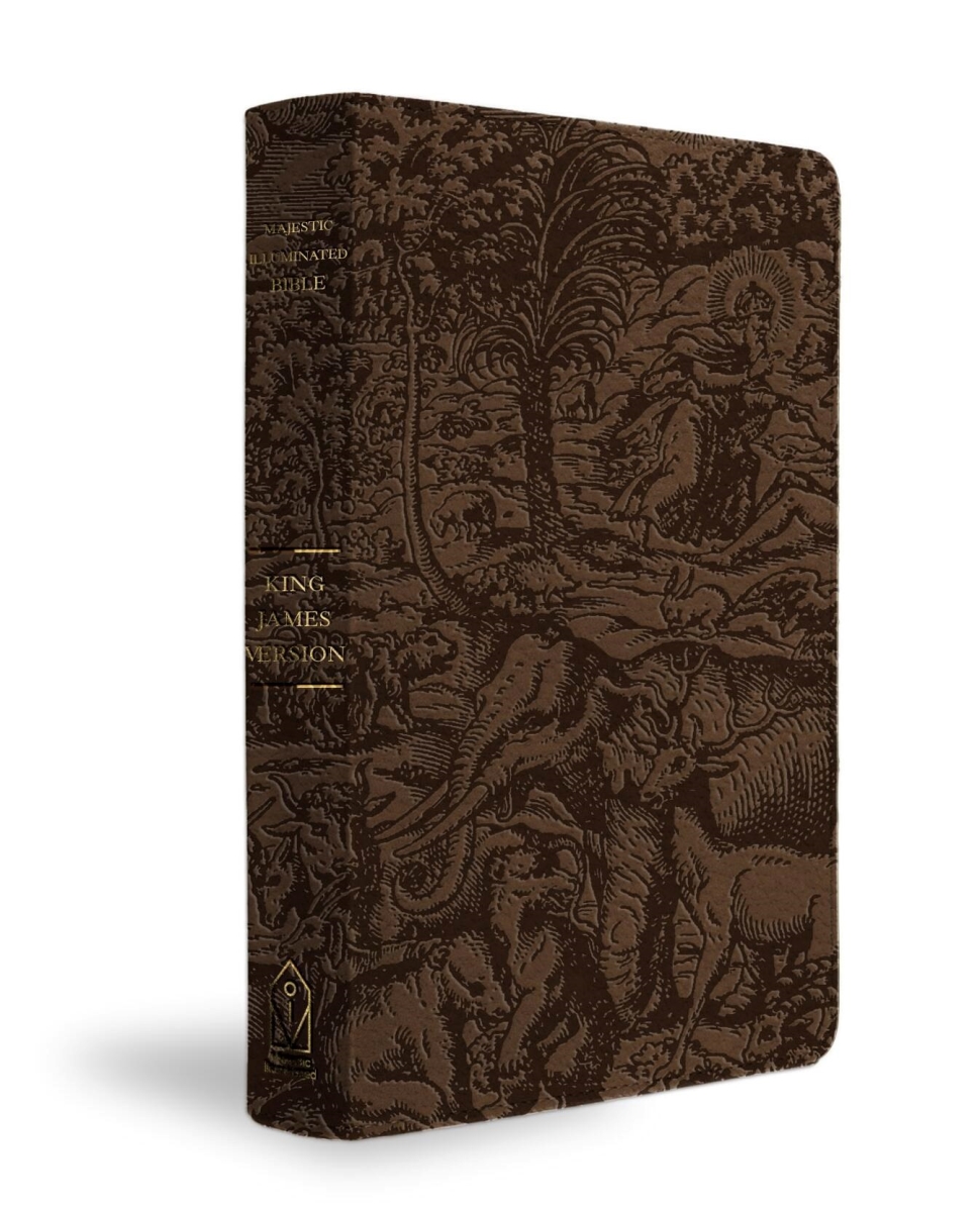 474084 KJV Majestic Illuminated Bible, Brown Leather Luxe