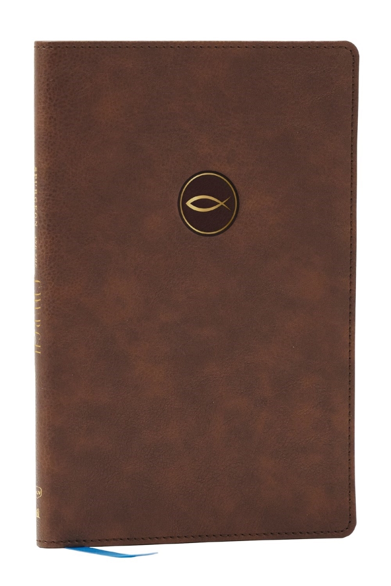 70922X NKJV Spurgeon & The Church, Comfort Print, Brown Leathersoft Christian Book