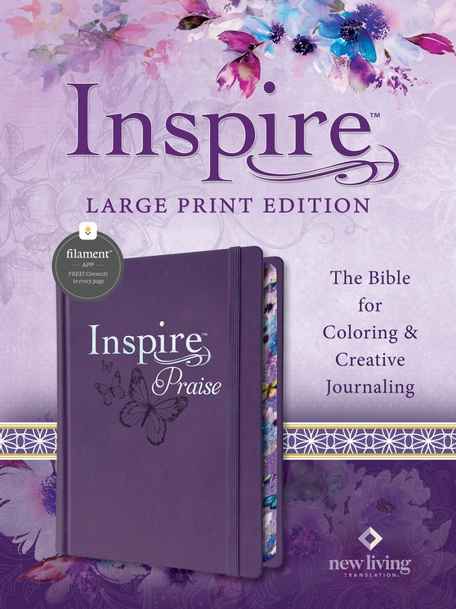 ISBN 9781496487896 product image for 731079 NLT Inspire Praise Bible Large Print Filament-Enabled Purple Hardcover Le | upcitemdb.com