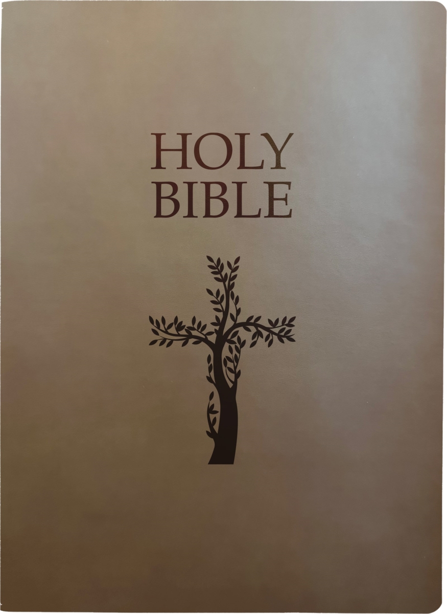 406108 KJV Holy Bible Cross Design Large Print - Coffee Ultrasoft