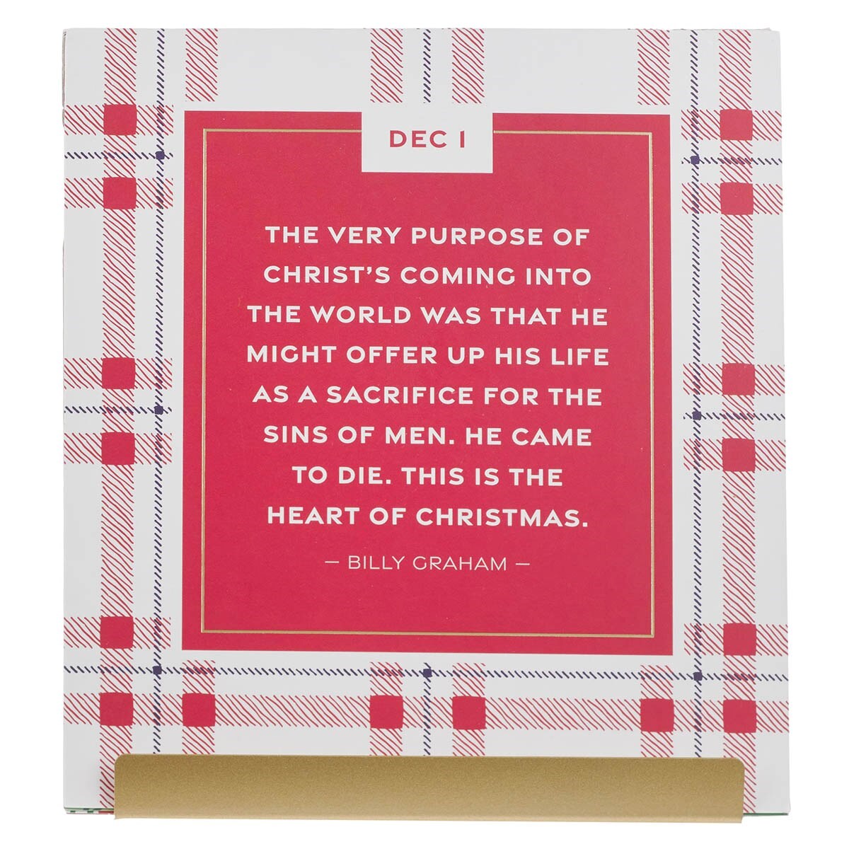 470614 Desktop Advent Calendar - Christmas Plaid Card Set with Stand