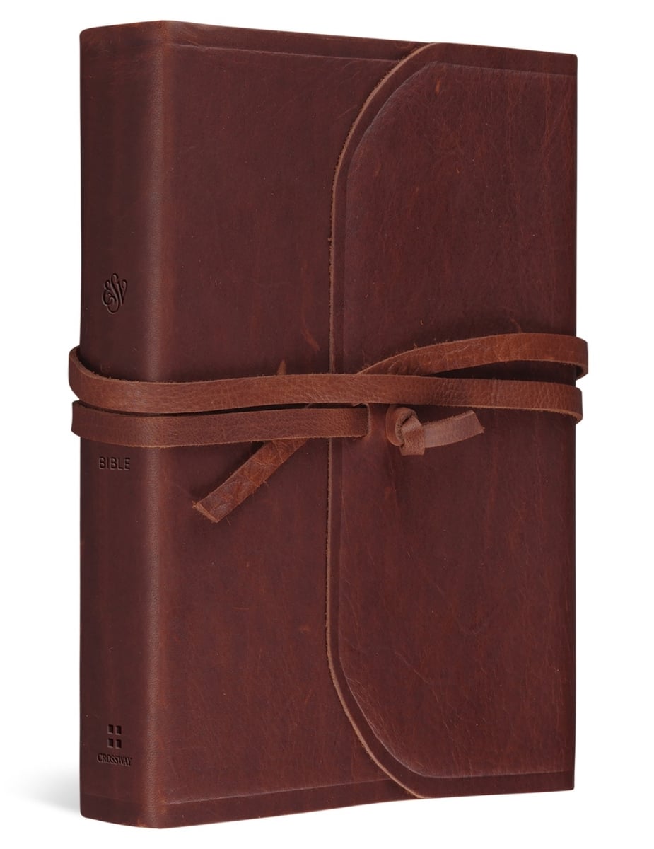309100 ESV Student Study Bible Book Flap with Strap - Brown Natural Leather