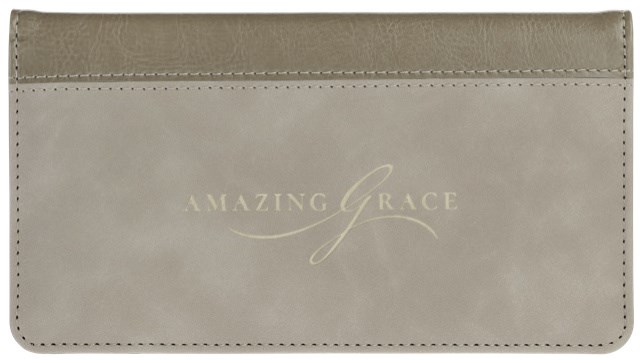 743659 Amazing Grace Isaiah 53-5 Checkbook Wallet - Taupe