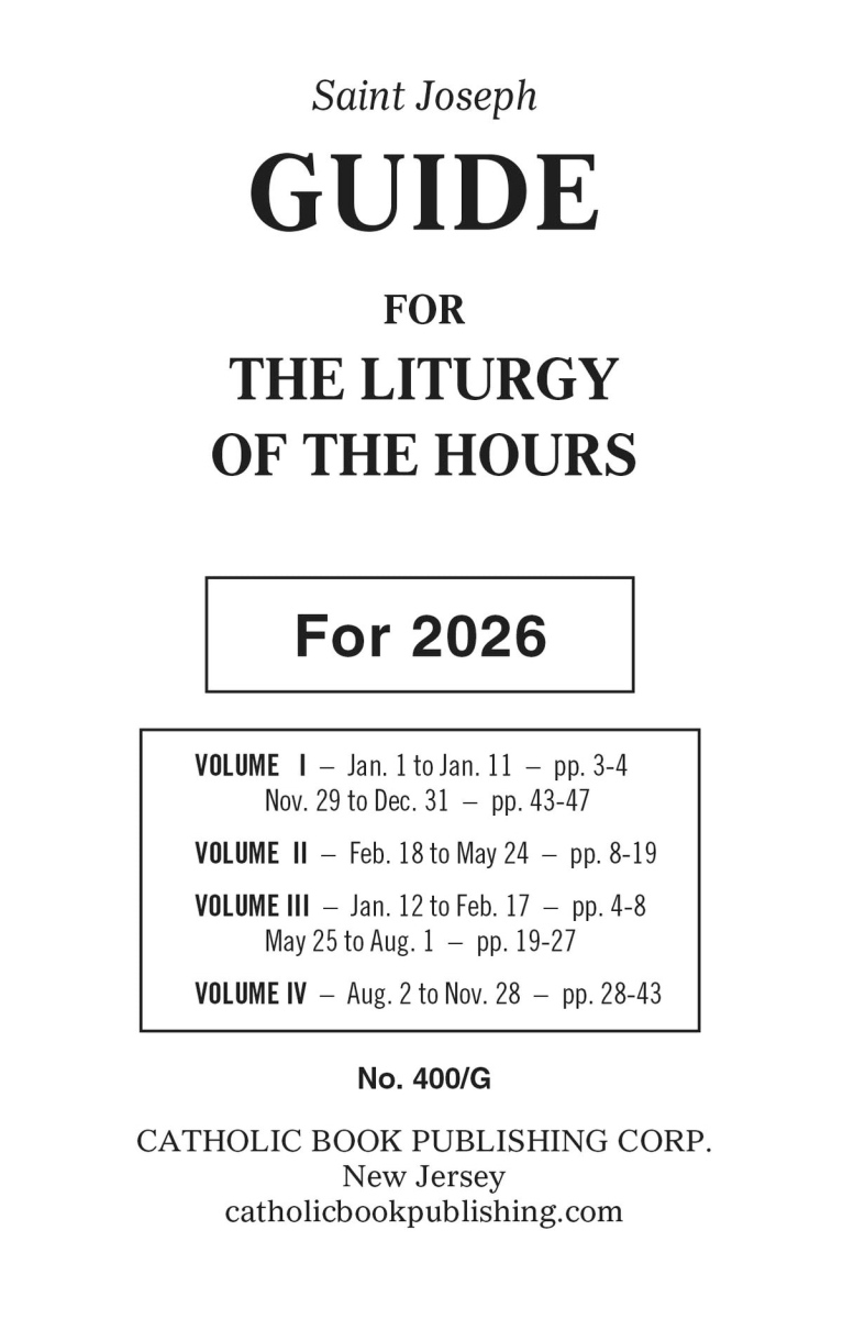 733315 Saint Joseph Guide For Christian Prayer The Liturgy of The Hours Book