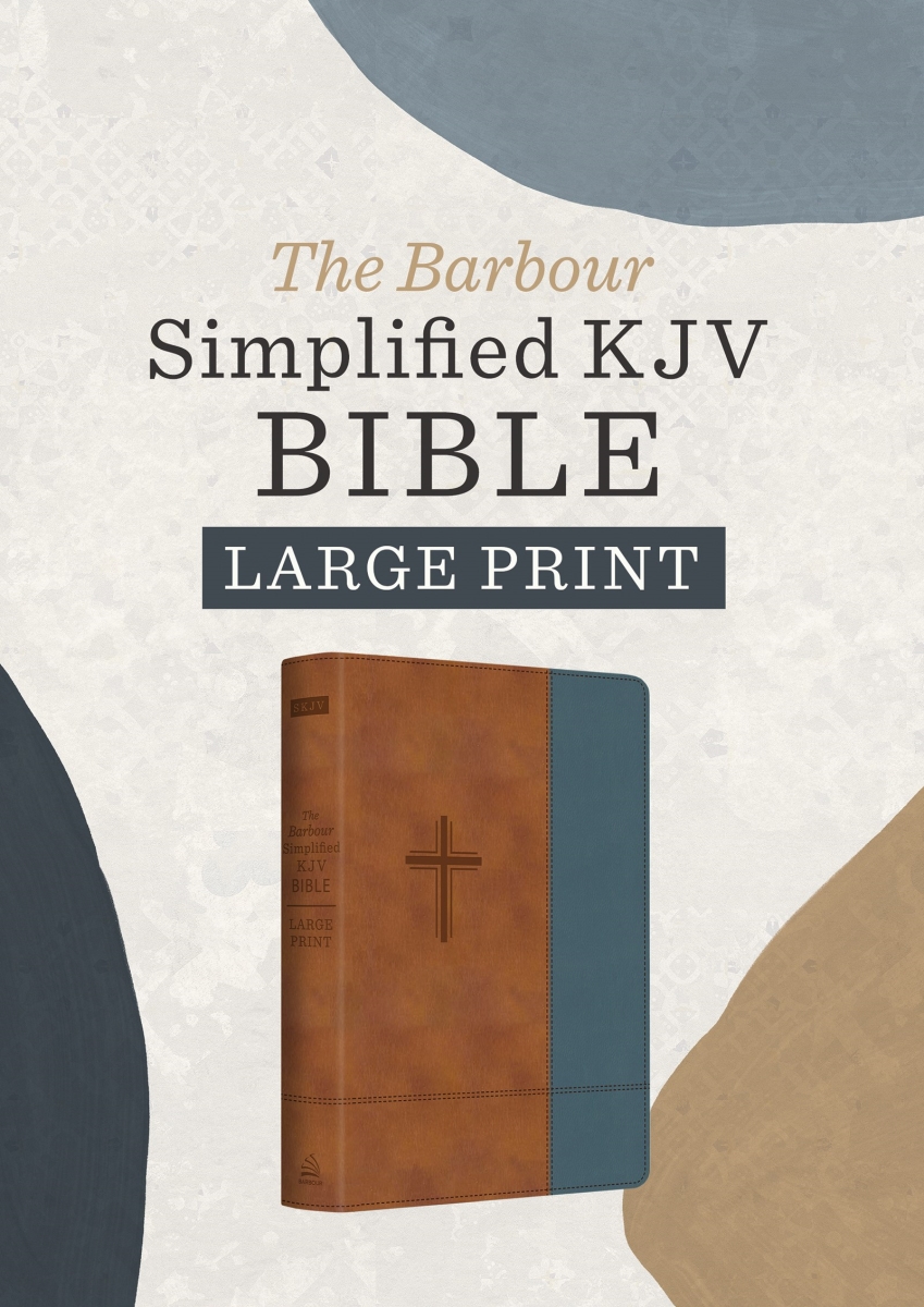 Barbour Publishing 380210 KJV Simplified Bible & Large Print - Rust & Stone Cross DiCarta