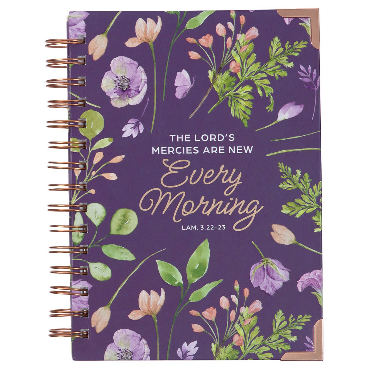 380981 Wire Bound Purple Lords Mercies Lam. 3-22 23 Journal Book