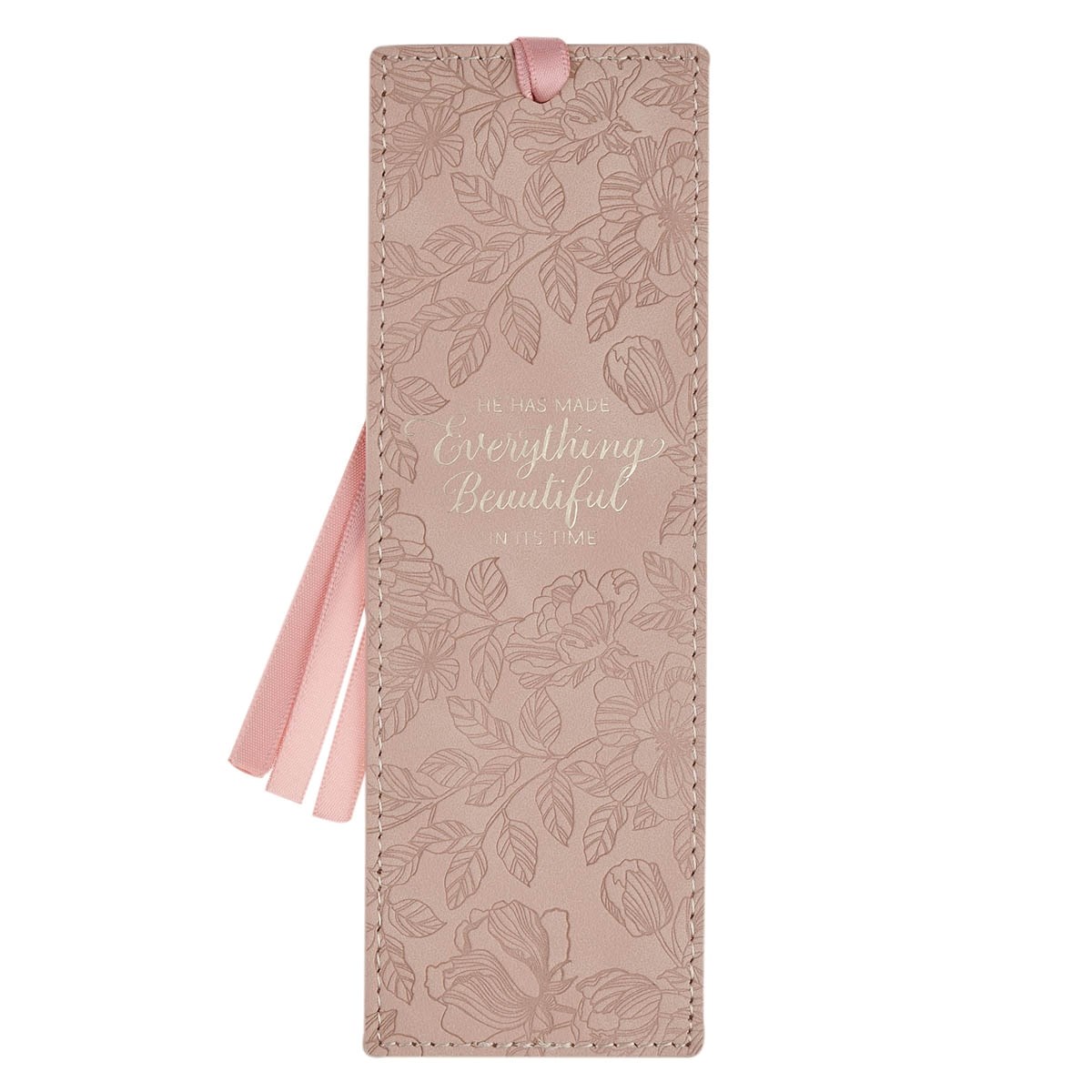 471774 Everything Beautiful Eccl. 3-11 Faux Leather Bookmark - Pink