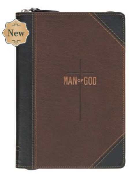 745728 Journal Classic Zip, Two-tone Brown & Black - Zippered Man of God 1 Tim 6-11