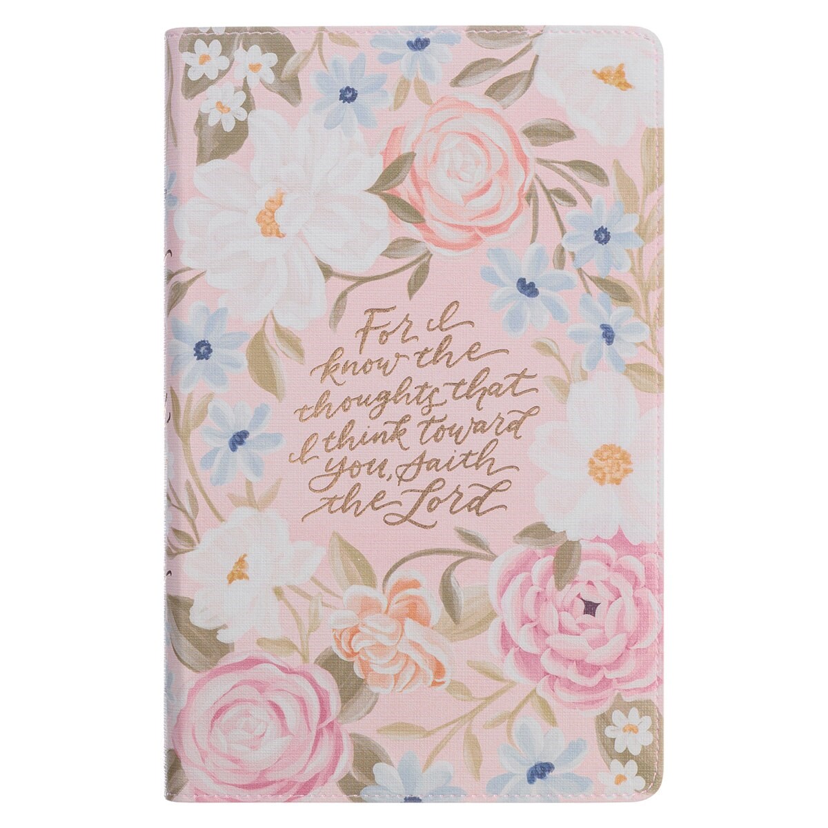 480247 KJV Giant Print Bible Jeremiah 29-11 Floral Faux Leather Indexed Book - Pink