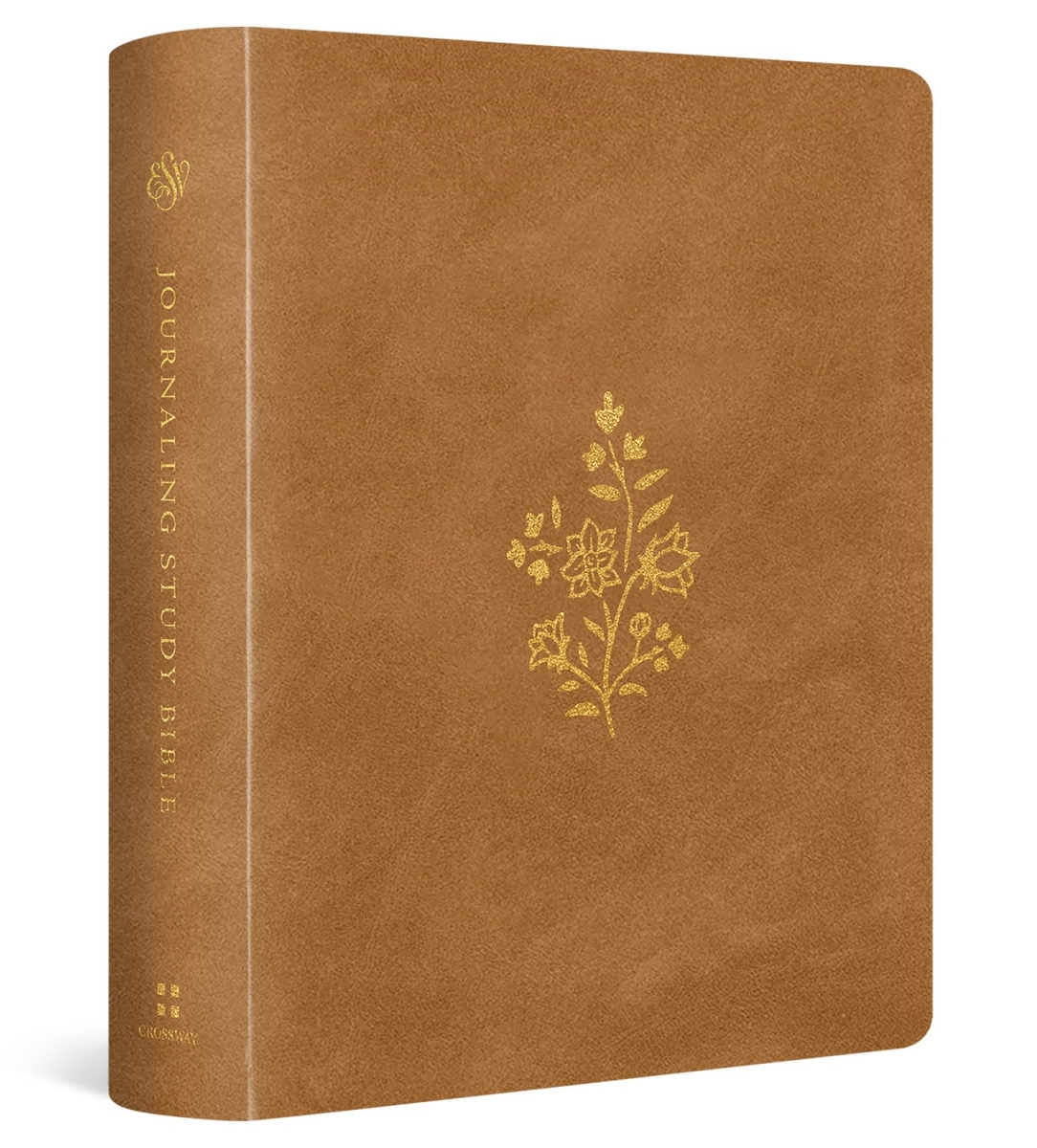 409097 ESV Journaling Study Bible - Nubuck Caramel TruTone