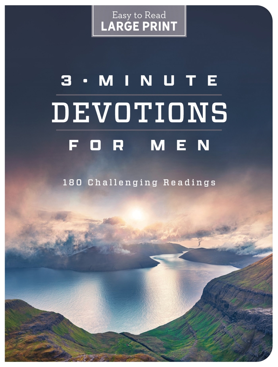Barbour Publishing 376278 3-Minute Devotions for Men Large Print Book