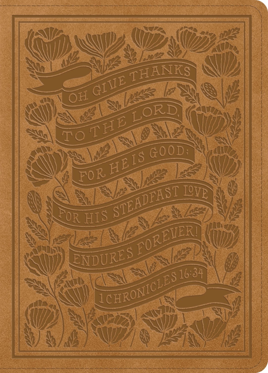 348383 ESV Illuminated Bible - Art Journaling Edition - Nubuck Caramel 1 Chronicles 16-34 Design Trutone