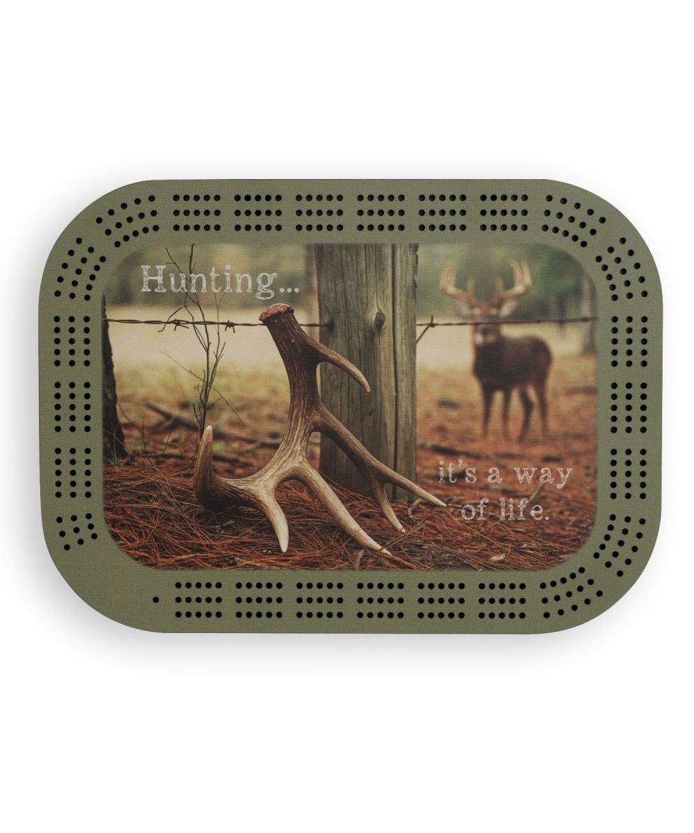 719315 11.5 x 8.675 in. Hunting & It is A Way of Life Cribbage Board Game