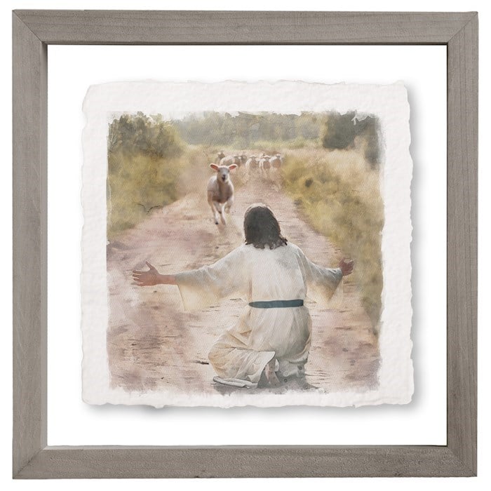 718683 Prodigal Lamb Returns Floating Square Art - 10 x 10 in.
