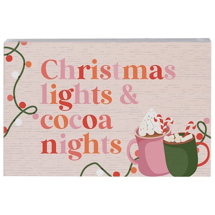 817724 Christmas Lights & Cocoa Nights Small Talk Rectangle Wall Decor - 5.25 x 3.5 in.