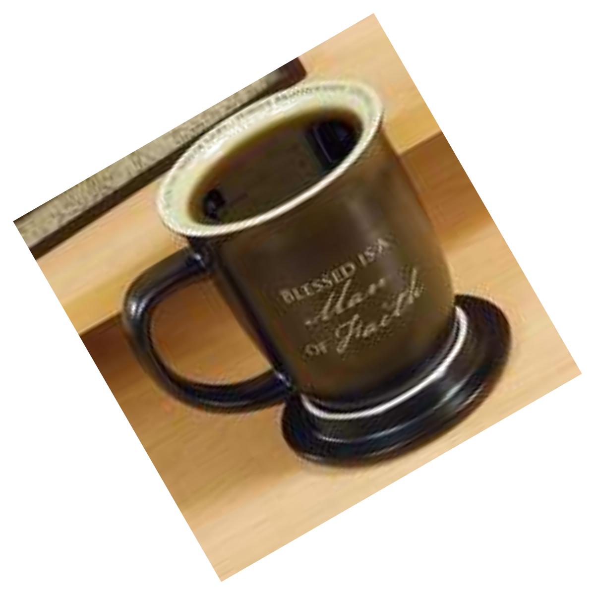 Picture of Abbey Press 40468X Mug Grace Outpoured Man Of Faith Brown White Interior With Coaster Lid