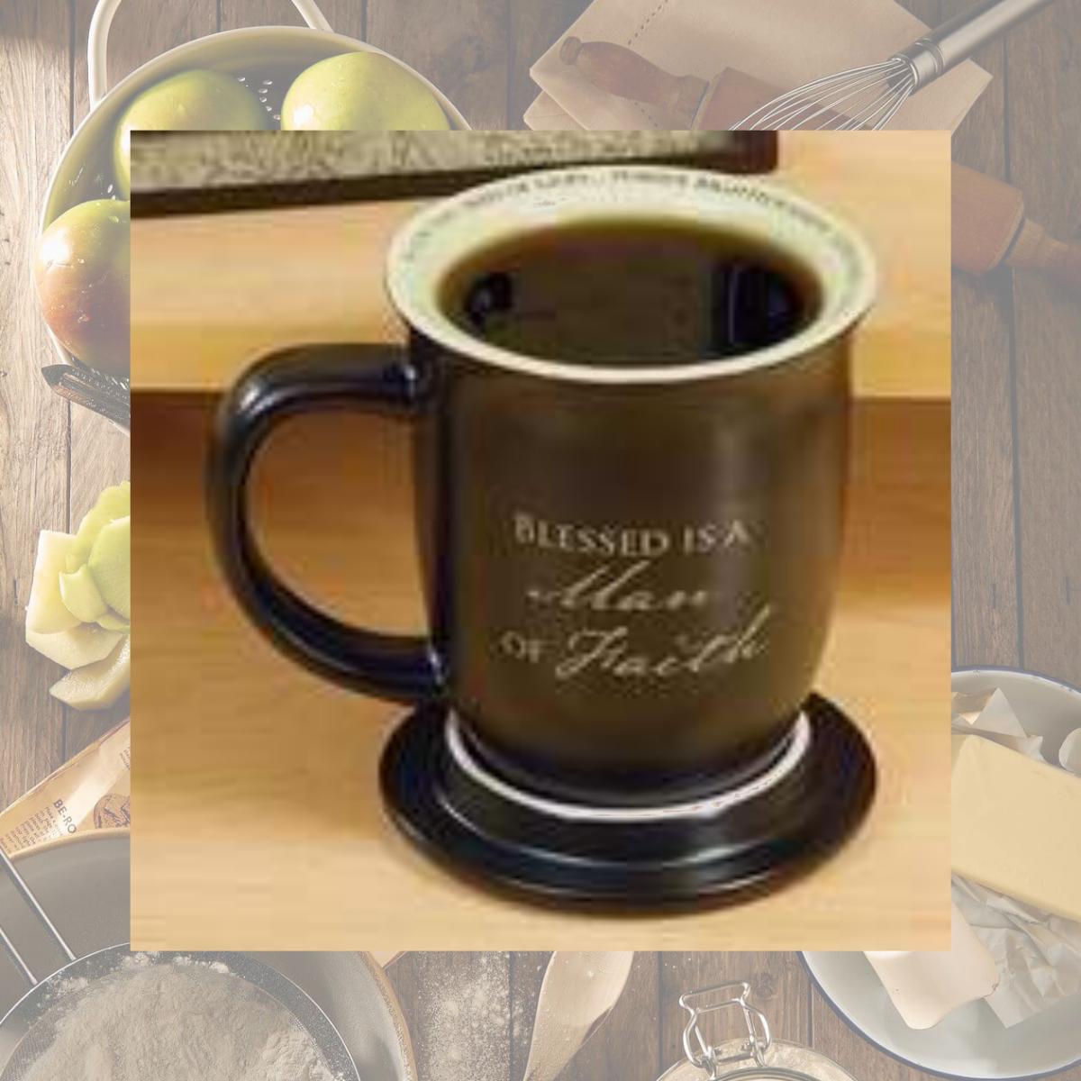 Picture of Abbey Press 40468X Mug Grace Outpoured Man Of Faith Brown White Interior With Coaster Lid