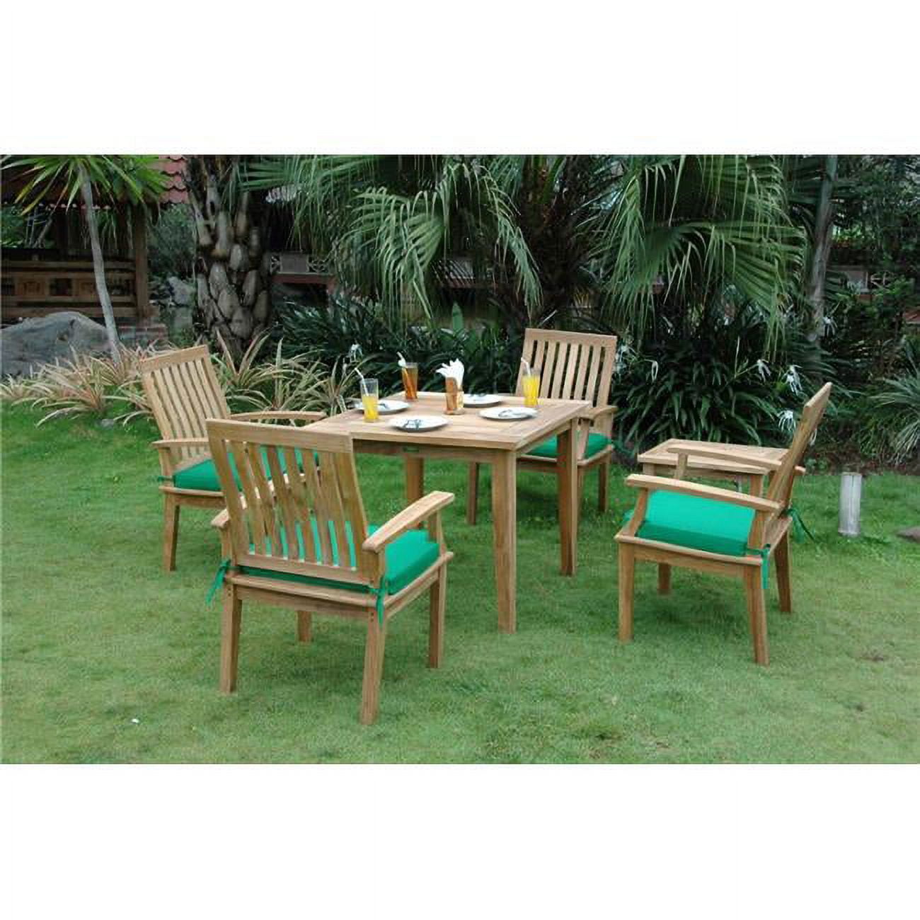 Set-117 35 In. Square Table With Small Slats