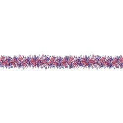 220305 9 Ft. Patriotic Tinsel Garland - Red, White & Blue, Pack Of 7
