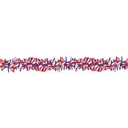 220306 15 Ft. Patriotic Tinsel Garland - Red, White & Blue Pack Of 3