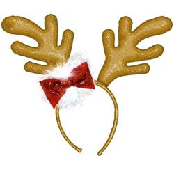 391308 6 In. Christmas Glitter Antlers Headband - Pack Of 2