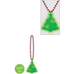 392084 Christmas Light Up Christmas Tree Pendant Necklace - Pack Of 2