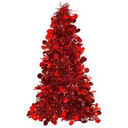 240596 Large Red Tinsel Christmas Tree - Pack Of 2