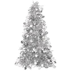 240605 Large Silver Tinsel Christmas Tree - Pack Of 2