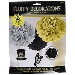 180030 Happy New Year Fluffies With Danglers - 3 Piece Per Pack, Pack Of 2
