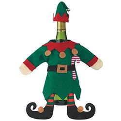 160265 12 X 11 In. Christmas Elf Suit Wine Bottle Cover - Pack Of 4