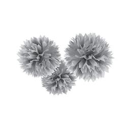 18055.18 Christmas Fluffy Silver Tissue Decoration - 3 Piece Per Pack, Pack Of 2