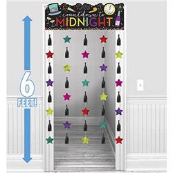 241899 New Year Countdown To Midnight Doorway Curtain - Pack Of 2
