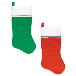 370403 Green & Red Christmas Stockings - 4 Piece Per Pack, Pack Of 3