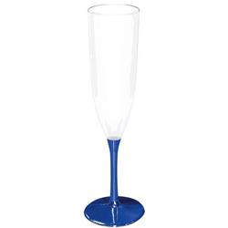 350276.105 5 Oz New Year Blue Metallic Plastic Champagne Flute - Pack Of 8
