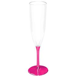 350276.103 5 Oz New Year Pink Metallic Plastic Champagne Flute - Pack Of 8