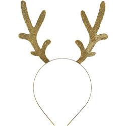 3900360 Christmas Antlers Gold Glitter Headbands - Pack Of 2