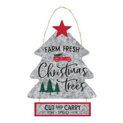 242421 Christmas Fresh Farm Trees Hanging Sign - Pack Of 2