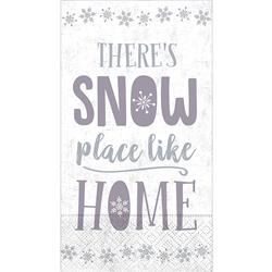 83777700 Christmas Snow Place Like Home Guest Towels - 36 Piece Per Pack, Pack Of 2
