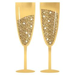 3900441 New Year Jumbo Champagne Glass Photo Prop - 2 Piece Per Pack, Pack Of 4