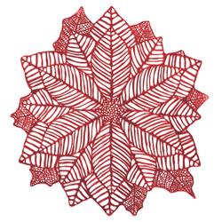 670823 Christmas Red Poinsettia Placemat - Pack Of 4