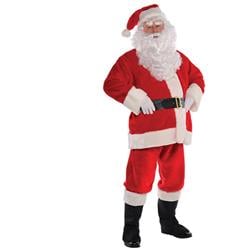 397113 Adult Plush Santa Suit - Extra Large, 6 Piece