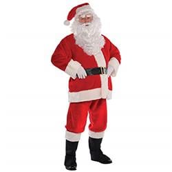 397116 Adult Plush Santa Suit - 2xl, 6 Piece