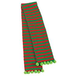 845146 42 In. Christmas Red & Green Striped Scarf - Pack Of 2