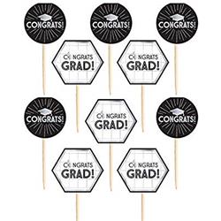 400275 Graduation Grid Deluxe Picks, Black & White - Pack Of 5