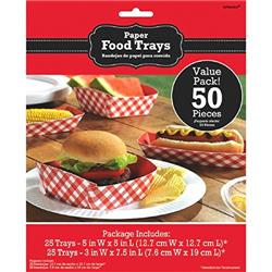 370314 Summer Picnic Gingham Food Trays - Pack Of 2